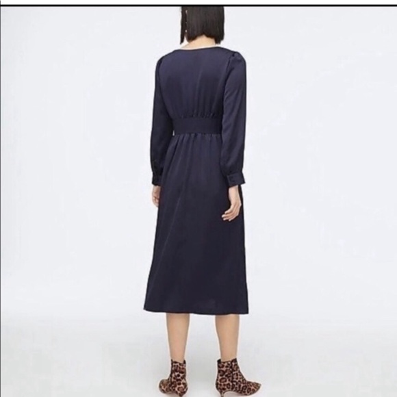 NWT J. Crew Satin A-line Midi Dress - Picture 6 of 9